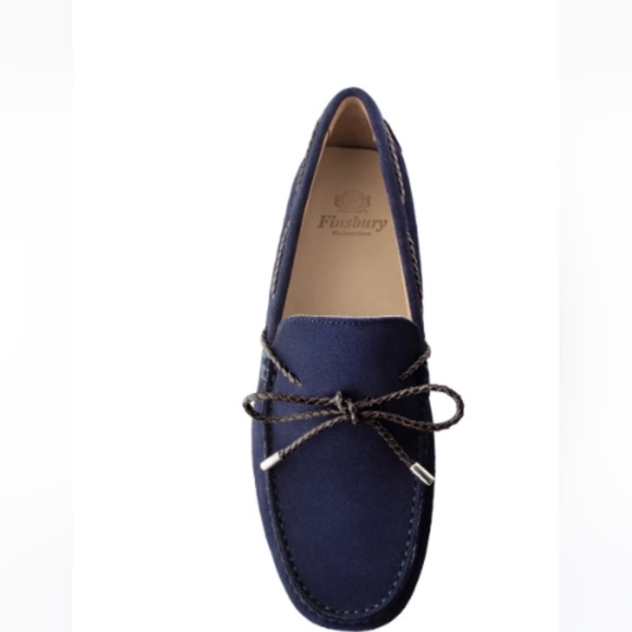 Cancun, Finsbury the smart shoes, blue suede, moccasins men’s size 8 slip ons - Picture 2 of 15
